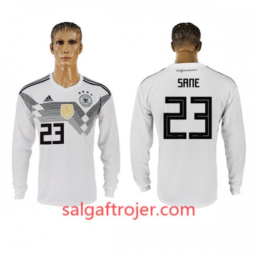 Tyskland Fodboldtrøjer Sane 23 Hjemmebanesæt VM 2018 Langærmet Tyskland Fodboldtrøjer Sane 23 Hjemmebanesæt VM 2018 Langærmet